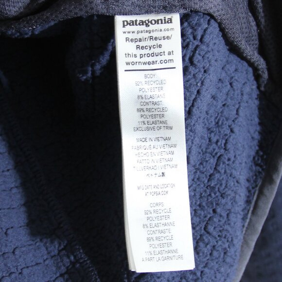 Patagonia Men's R2 TechFace Fleece Jacket Navy Blue Full Zip Size Small - Picture 11 of 12